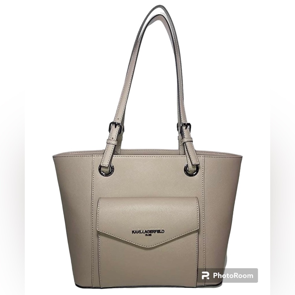 NWOT - Karl Lagerfeld Paris Tan Mur Mushroom Saffiano Leather Bag